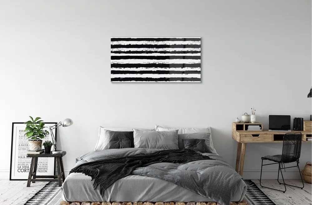 Quadro vetro acrilico Strisce zebra irregolari 100x50 cm