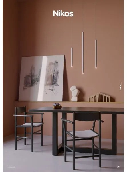 Redo 01-3856 - Lampadario LED a sospensione con cavo NIKOS LED/8W/230V 3000K CRI 90 Ø 6 cm bianco