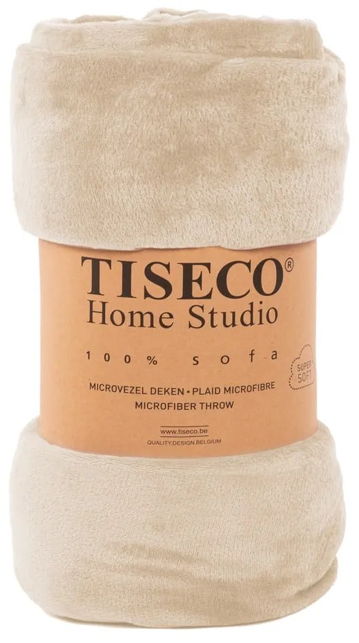 Coperta in micropile beige, 130 x 160 cm - Tiseco Home Studio