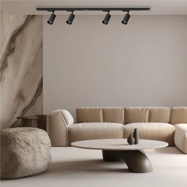 Faretto per sistema ferroviario monofase PIPE 1xGU10/10W/230V nero