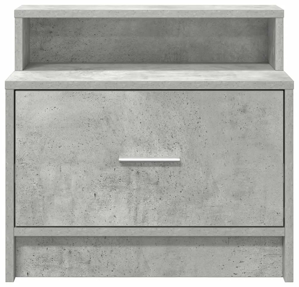 Comodini con cassetto 2 pz grigio cemento 51x31x47 cm