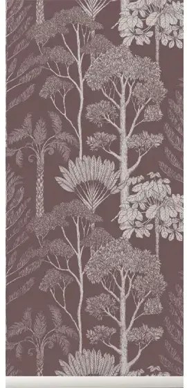 Ferm Living Carta da parati Trees - Mahogany