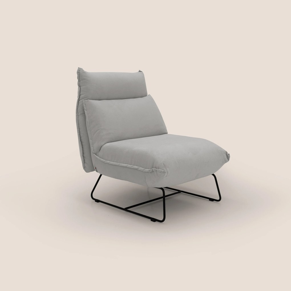 Tessa Poltroncina dal design moderno in morbida microfibra smacchiabile T11 grigio chiaro