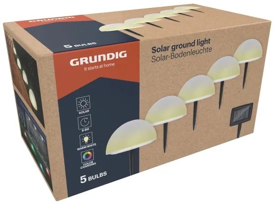 Grundig - SET 5x LED RGBW Lampada solare LED/3,2V IP44