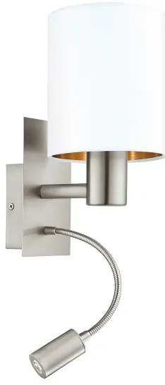 Eglo 96484 - Lampada LED flessibile PASTERI 1xE27/40W+LED/3,8W bianca