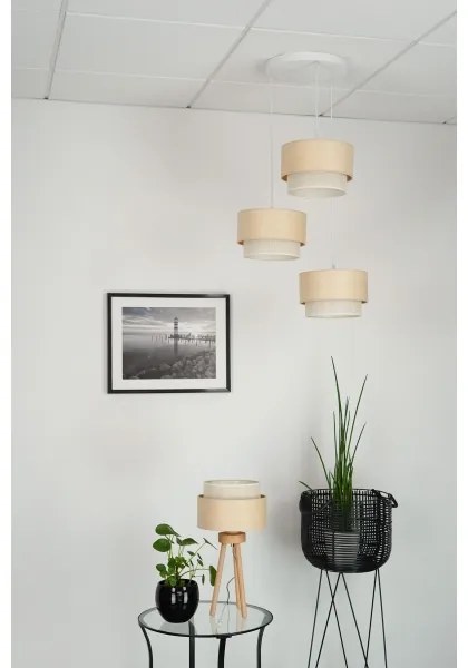 Brilagi - Lampadario a cavo ARIZONA BOHO 3xE27/15W/230V beige/bianco