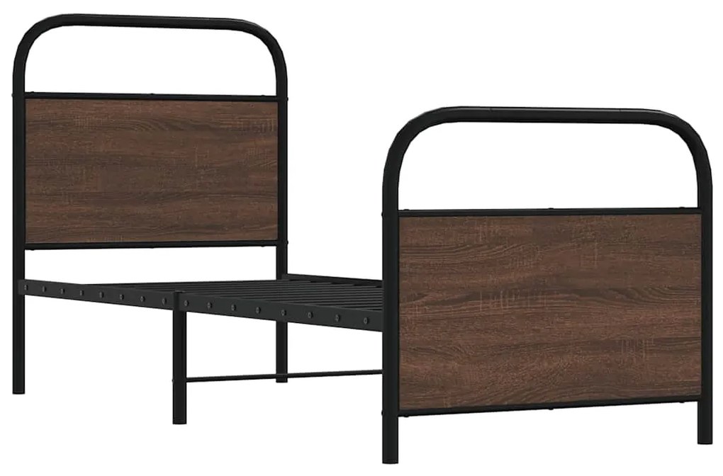 Giroletto senza materasso rovere marrone 80x200cm in truciolato