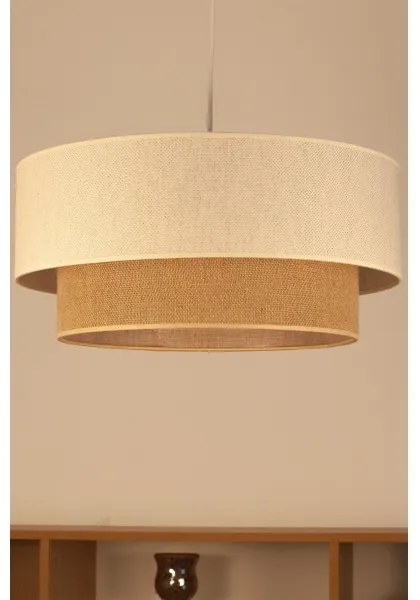 Lampadario a sospensione su cavo NATIA 1xE27/60W/230V Ø 45 cm bianco/marrone