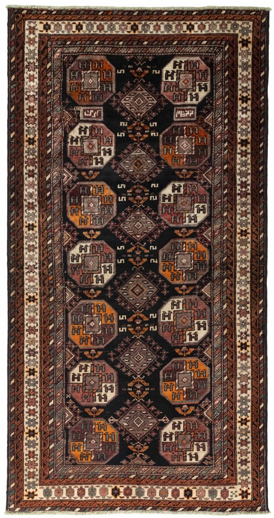 Hamedan Tappeto persiano 150x290 Nero (Iran) Annodato A Mano