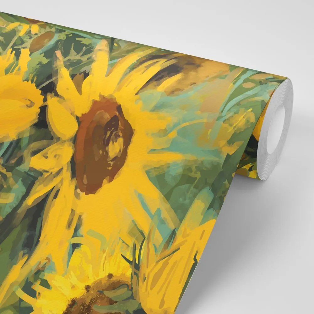Carta da parati – Girasoli in natura selvaggia