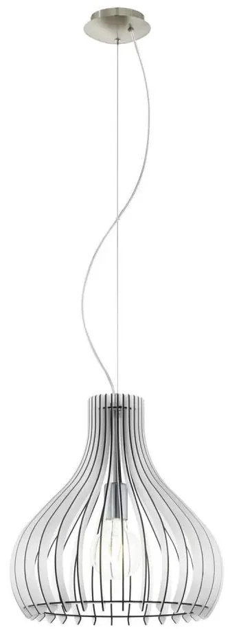 Eglo 61915 - Lampadario a sospensione con filo TINDORI 1xE27/60W/230V diametro 38 cm bianco