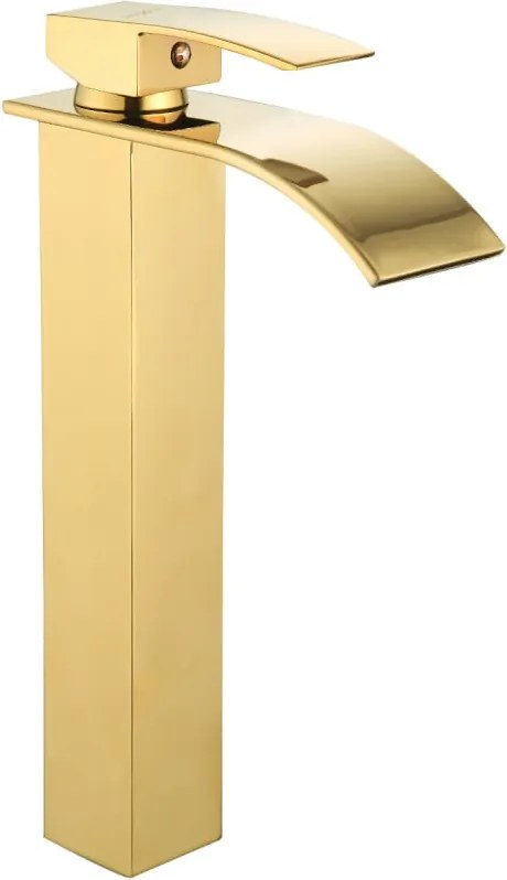 Mexen Aries rubinetteria lavabo alta, oro - 744810-50
