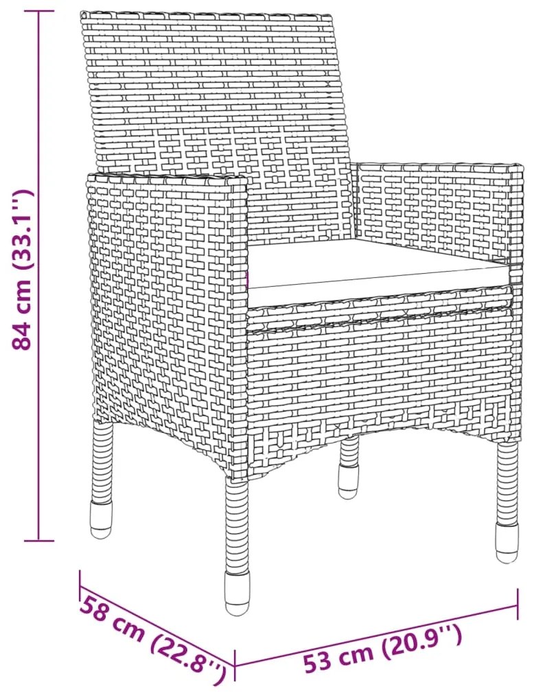 Set da Pranzo Giardino 5 pz Polyrattan e Vetro Temperato Beige