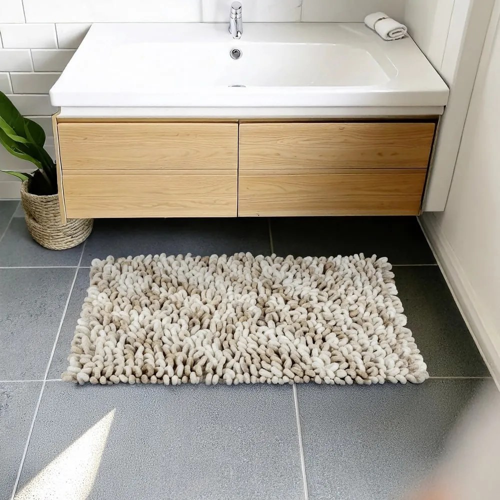 Tappetino per il bagno beige in tessuto 60x90 cm Lerici – Wenko