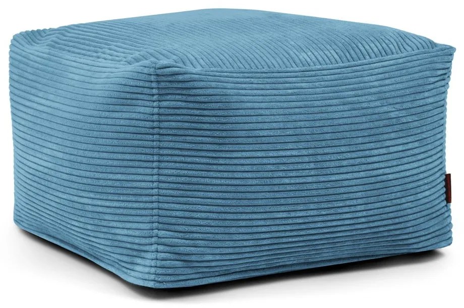 Puof a sacco blu con rivestimento in velluto a coste Softbox MooG – SLOWDOWN