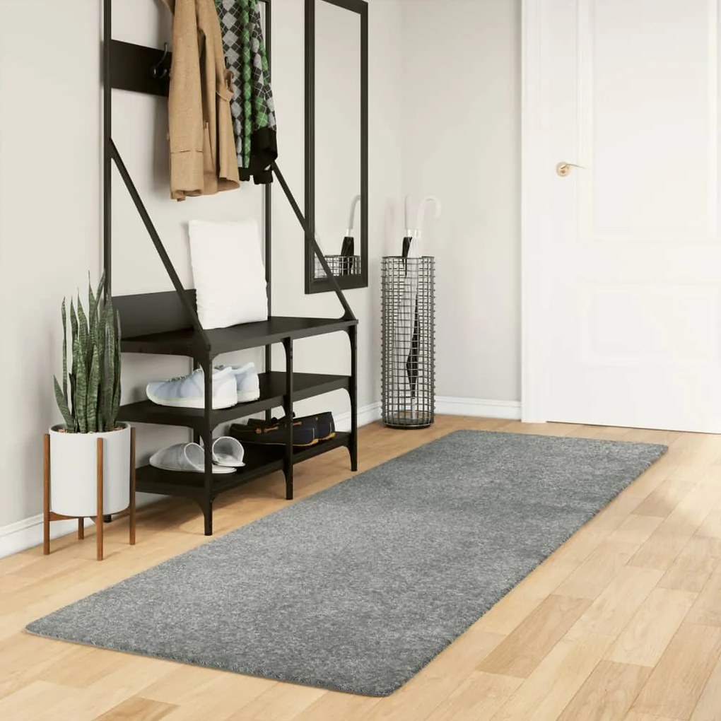 Tappeto Shaggy Pamplona A Pelo Lungo Moderno Verde 80x250 Cm /
