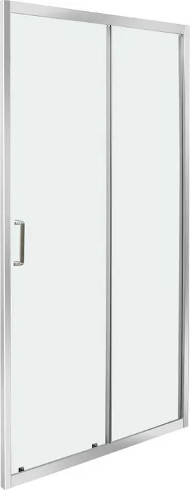 Porta doccia scorrevole L 118-122 cm x H 190 cm, per nicchia in vetro trasparente SP. 8 mm, profilo lucido cromo