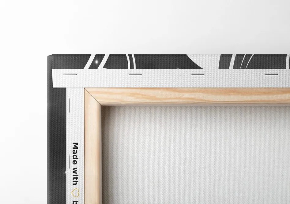 Quadro su tela – Mandala moderna con motivo orientale in bianco e nero