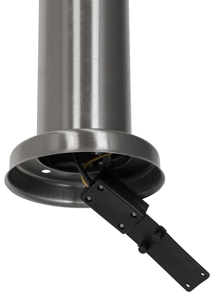 Lampada da palo per esterno moderna in acciaio con opalino 80 cm IP44 - Rox