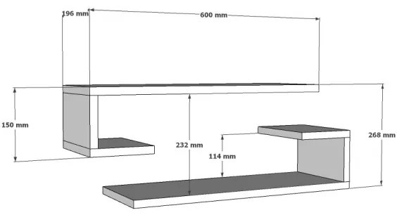 SET 2x Wall shelf ELDO white