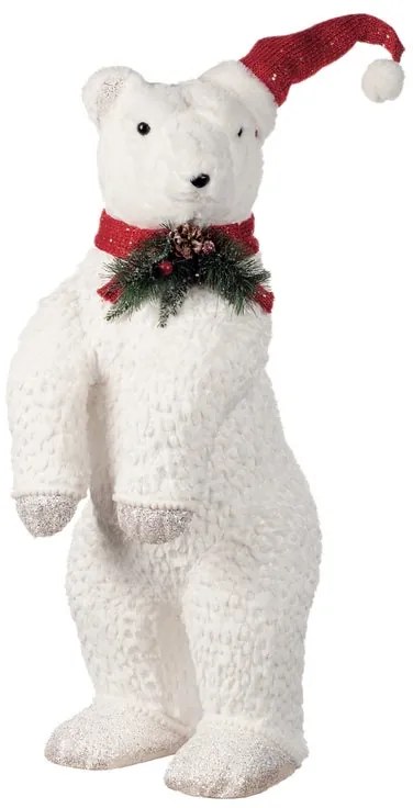 Figura natalizia bianco orso polare in poliestere H 78 cm