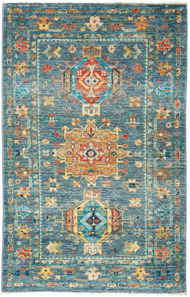 Samarkand Tappeto orientale 80x120 Blu (Pakistan) Annodato A Mano