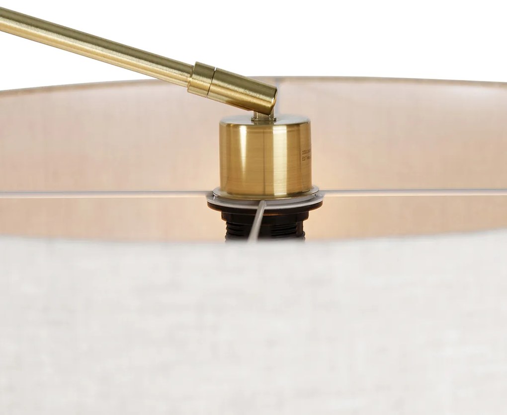 Lampada da terra oro con paralume grigio chiaro 50 cm regolabile - Editor