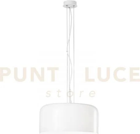 Lampadario a sospensione gibus bianca 1 luce attacco e27 40x40x150c...
