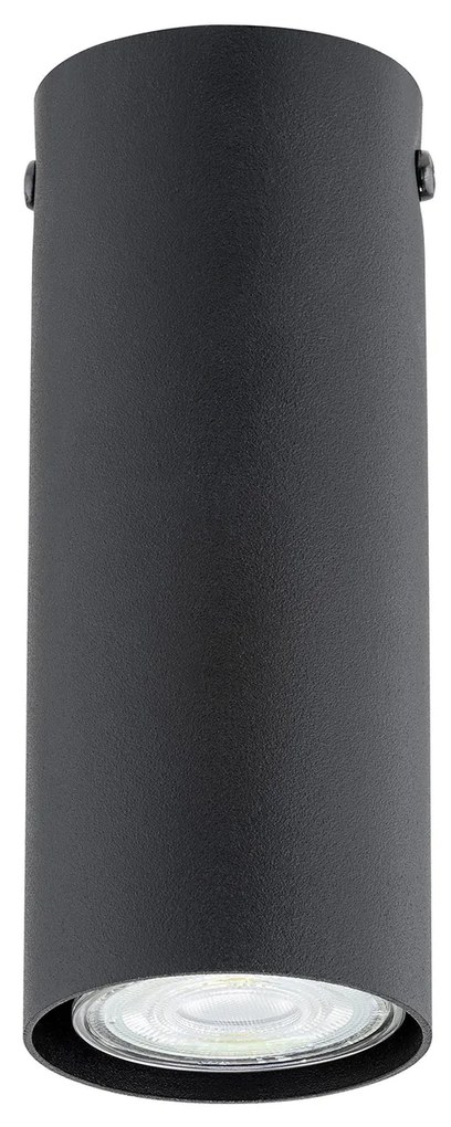 Plafoniera Moderna Faretto Marduk 1 Luce Acciaio Nero 15 Cm
