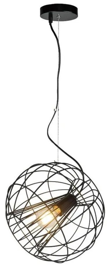 Zuma Line P17212 - Lampadario su corda MARL 1xE27/60W/230V nero