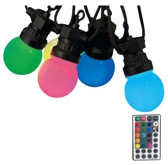 LED RGB Catena da esterno STRING 13 m 15xLED/0,5W/230V IP44