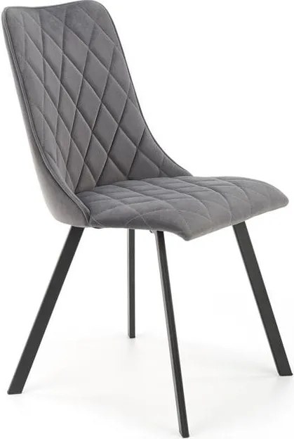 Sedia K450 grigio velluto