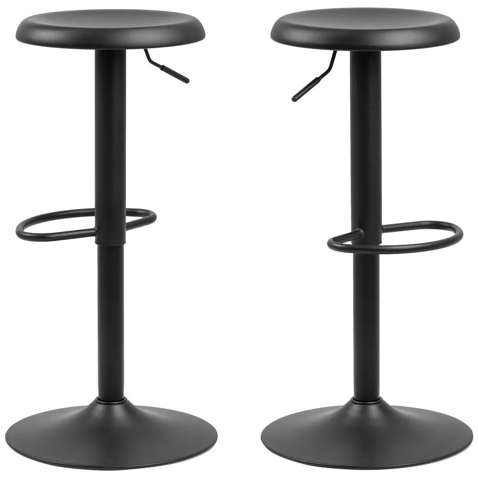 Sedia da bar nera in metallo con altezza regolabile (altezza della seduta 59 cm) Finch – Actona