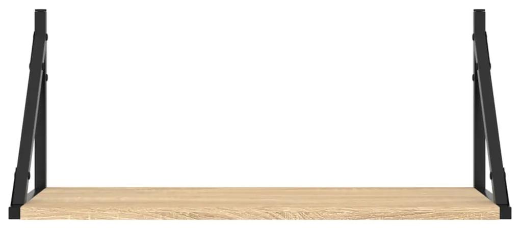 Mensole parete 2pz rovere sonoma 60x25x25,5cm legno multistrato