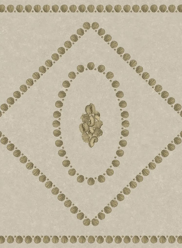 Cole & Son Carta da parati Conchiglie - Gold on Stone