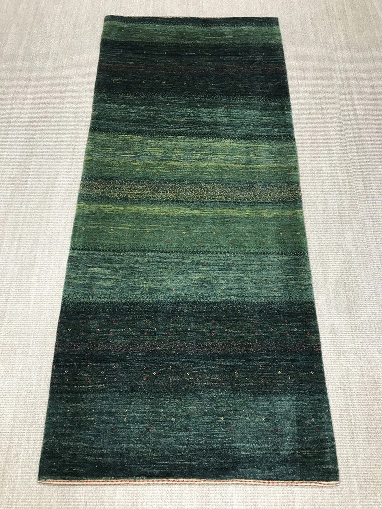 Loribaft Tappeto 200x90 Verde (Iran) Annodato A Mano