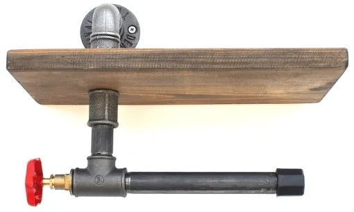 Porta carta igienica con ripiano BORURAF 22x31 cm abete