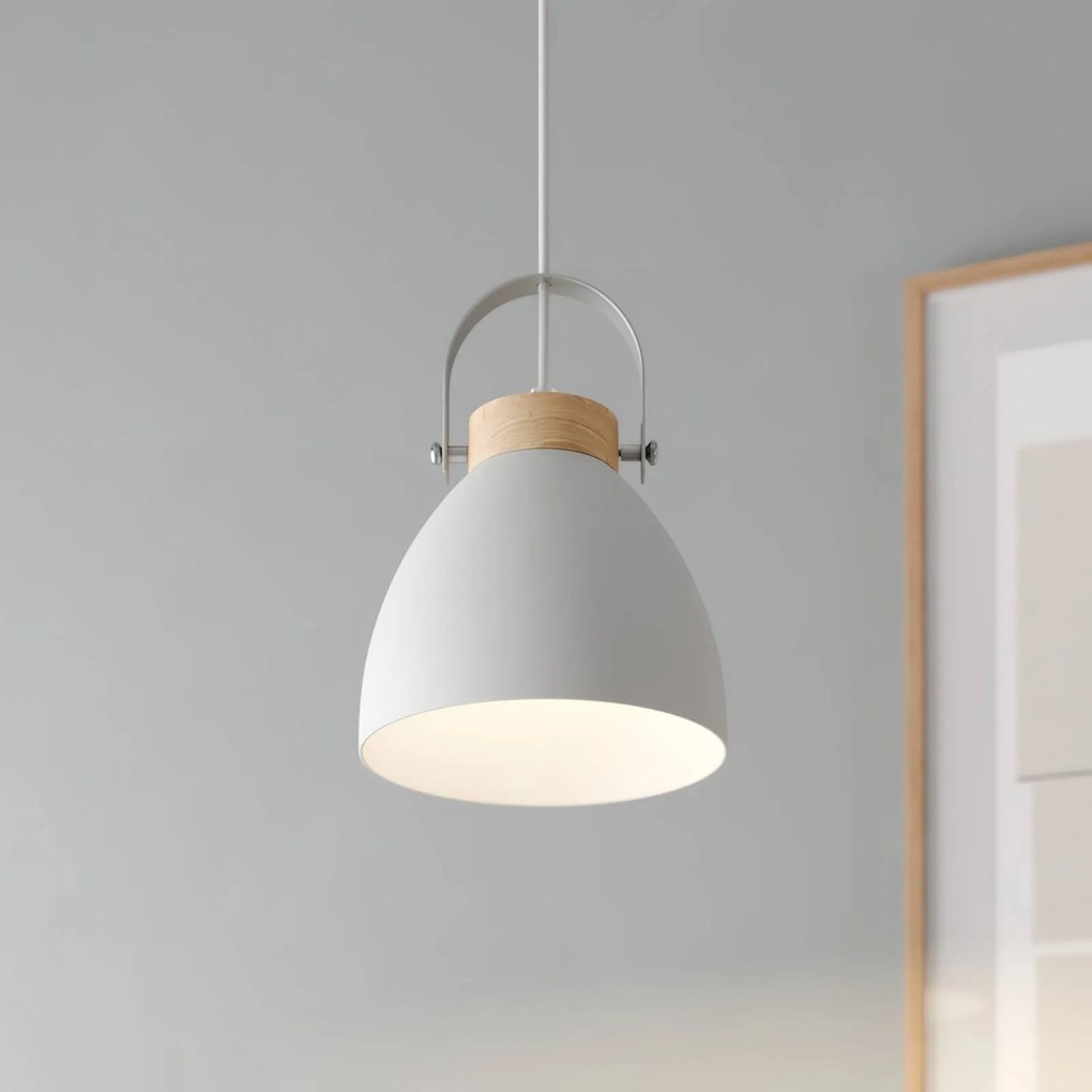 Lamkur Lampada a sospensione Bergen, 1 luce, bianco