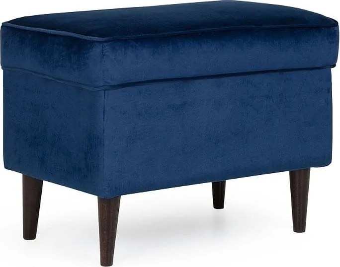 Pouf imbottito Ron in velluto blu navy - Blu86