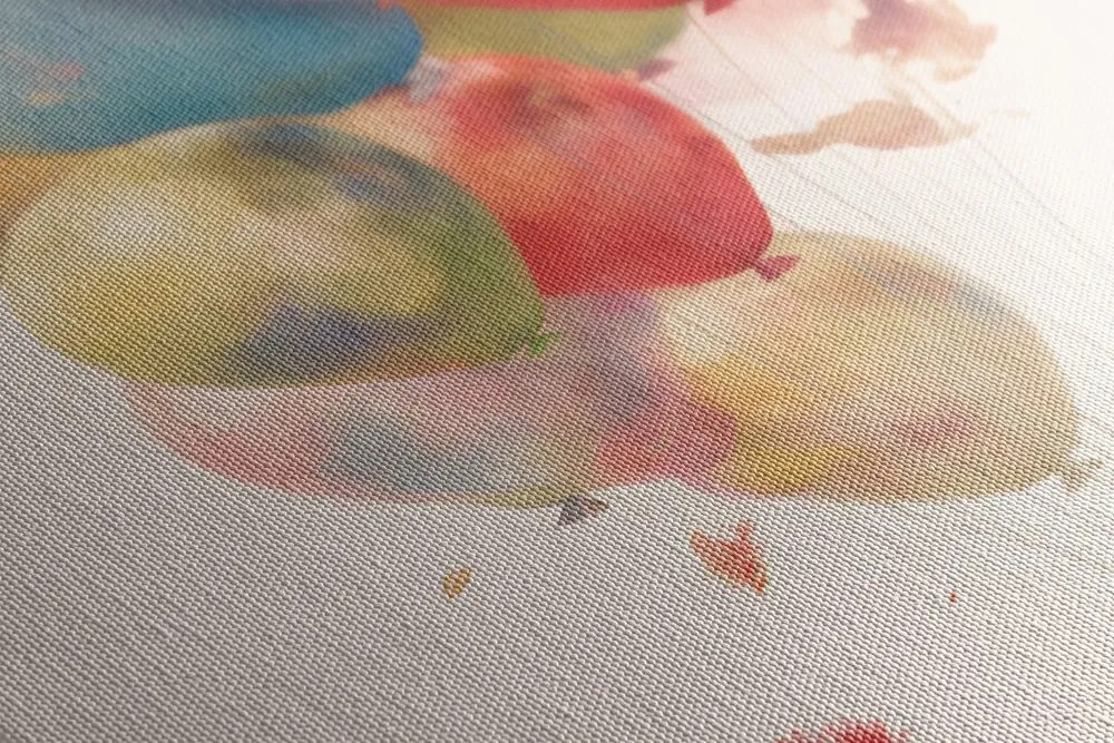Quadro su tela – Elefante sognante con palloncini