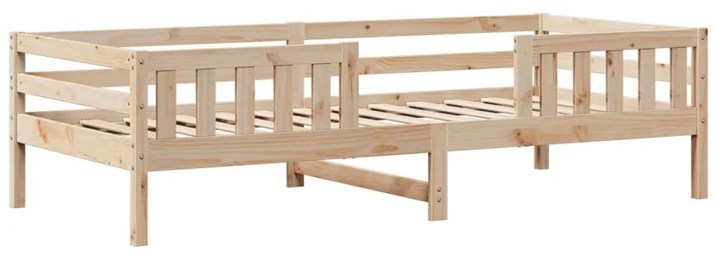 Set letto e panca con tetto 90x190 cm in legno massello di pino