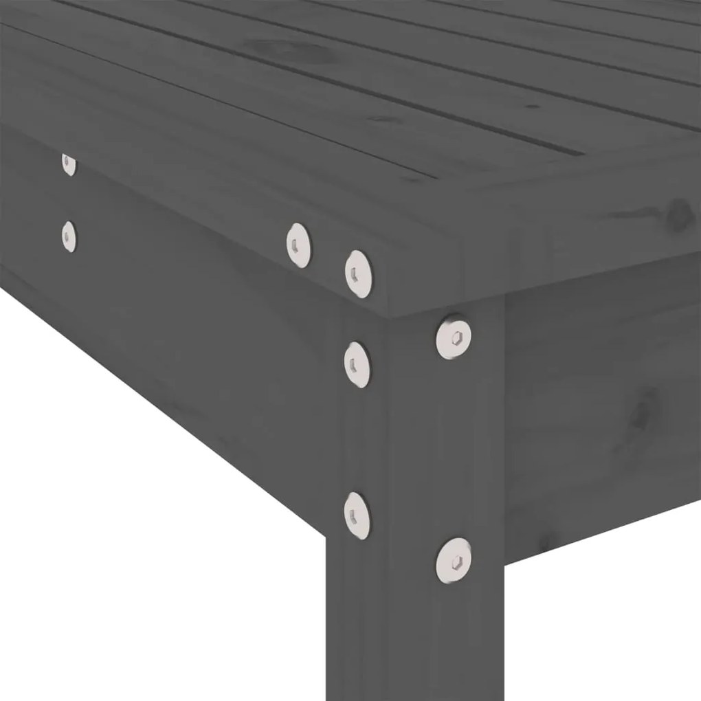 Set Bar da Giardino 5 pz Grigio in Legno Massello di Pino