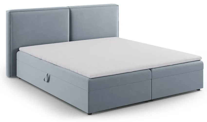 Letto boxspring azzurro con contenitore 180x200 cm Arendal - Cosmopolitan Design