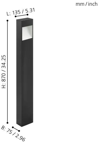 Eglo 98097 - Lampada LED da esterno MANFRIA LED/10W/230V IP44 altezza 870