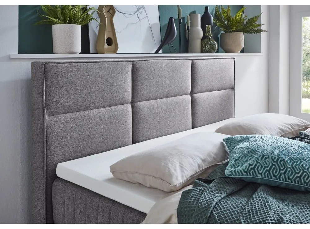 Letto boxspring grigio con contenitore 160x200 cm Tambo - Meise Möbel