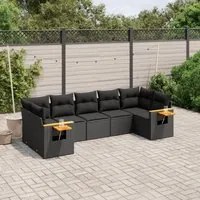 Set Divani da Giardino con Cuscini 7pz Nero Polyrattancod mxl 114561