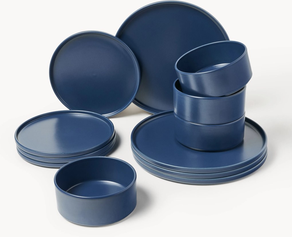 Servizio di piatti fatto a mano Lowri, 4 persone, 12 pz