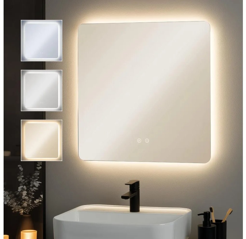 Brilagi - Specchio da bagno riscaldato con retroilluminazione LED dimmerabile DIANA LED/17W/230V 60x60 cm IP44