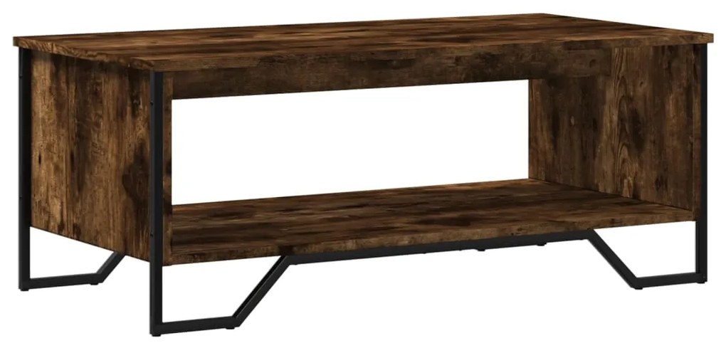 Tavolino da salotto rovere fumo 100x51x40 cm legno multistrato