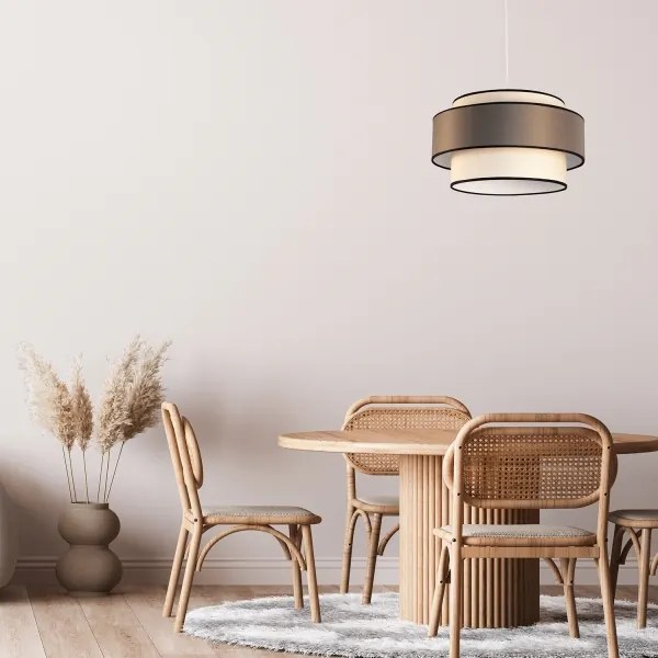 Lampadario a sospensione con filo GRACE 1xE27/60W/230V diametro 40 cm color crema/marrone
